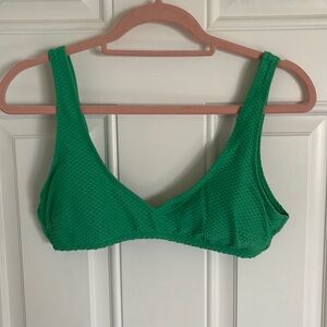 Aerie Green Textured Bikini Top (Size M)